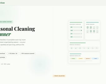 Seasonal Cleaning Planner | Home Deep Clean Checklist (PDF Download)