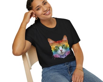 Pride Cat Watercolor Tee: Embrace Equality in Style