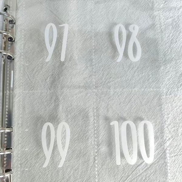 1-100 A5-formaat notebookpakketten 25 vellen zakken Met 1-100 serienummer 6 ring A5 bindmiddelhoezen, van toepassing op 100 enveloppen Challenge Binder