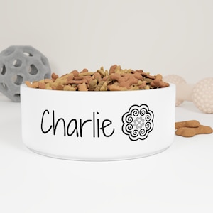 Hmong Pet Bowl Gift, Custom Name Dog Cat Food Ceramic Container, Pets Food Water Bowl, Hmong Gift Home Office Family Pet, Personalized Gifts