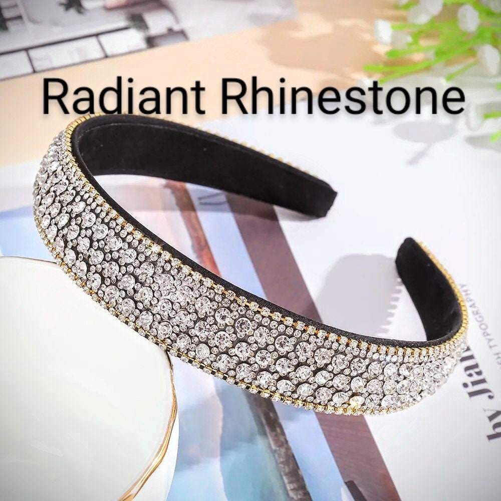 Brand new padded rhinestone bejeweled crystal wide headband Sparkling Crystal Padded Rhinestone Wide Bejeweled Hair  main image 4