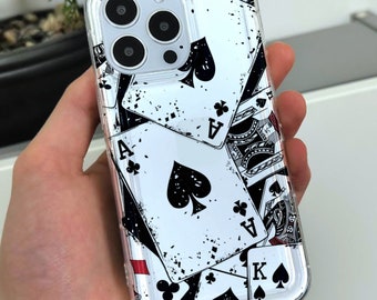Ace Playing Cards Phone Case for iPhone 17 16 15 14 13 12 11 11 Pro Max Mini 7 8 XR XS X Shockproof Silicone Phone Cover