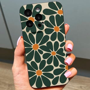 Étui pour iphone de téléphone à motif floral abstrait rétro 17 16 15 14 13 12 11 11 Pro Max Mini 7 8 XR X housse de téléphone antichoc nom personnalisé