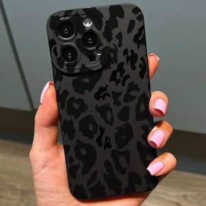 Coque de téléphone à imprimé animal et léopard pour iPhone 17 16 15 14 13 12 11 Pro Max Mini 7 8 XR XS X Coque de téléphone antichoc avec nom personnalisé