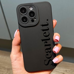 Personligt namnskal svart telefonskal för iPhone 17 16 15 14 13 12 11 11 Pro Max Mini 7 8 XR XS X Stötsäkert telefonskal Anpassat