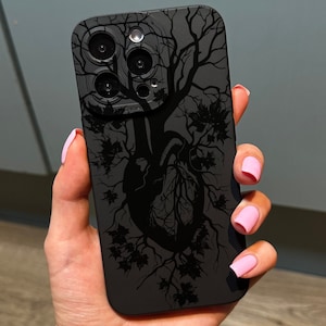 Black Heart Organ Print Phone Case for iPhone 17 16 15 14 13 12 11