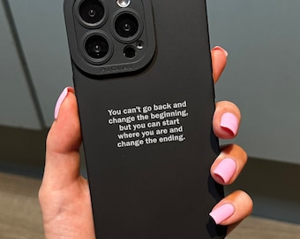 Funda para teléfono con frase "Positivity Goal Girls Affirmation" para iPhone 17, 16, 15, 14, 13, 12, 11, Pro Max, Mini, 7, 8, XR, XS, X, a prueba de golpes