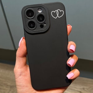 Small Black Heart Phone Case for iPhone 15 14 13 12 11 11