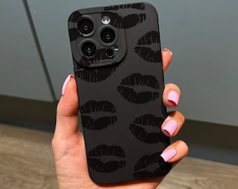 Lip Kiss Case for iPhone 15 14 13 12 11 11 Pro Max Mini 7 8 XR XS X Shockproof Phone Cover with Customised Name