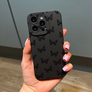 Vlinder Patroon Telefoon Case voor iPhone 15 14 13 12 11 11 Pro Max Mini 7 8 XR XS X Schokbestendig Telefoon Cover met Aangepaste Naam