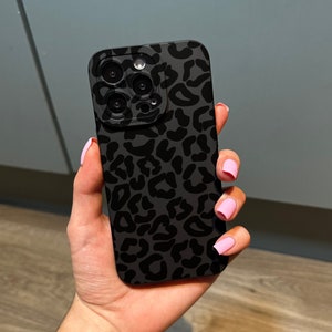 Leopard Print Phone Case for iPhone 15 14 13 12 11 11 Pro Max Mini 7 8 XR XS X Shockproof Phone Cover With Customised Name and Animal Print