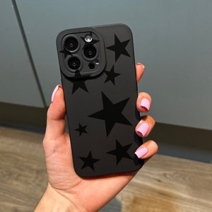 Black Star Phone Case for iPhone 15 14 13 12 11 11 Pro Max Mini 7 8 XR XS X Shockproof Phone Cover with Customised Name