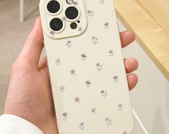 Pastel Heart Pattern Beige Phone Case for iPhone 17 16 15 14 13 12 11 11 Pro Max Mini 7 8 XR X Shockproof Phone Cover with Personalised Name