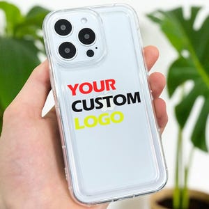 Custom Logo Clear Phone Case for iPhone 17 16 15 14 13 12 11 11 Pro Max Mini 7 8 XR XS X Shockproof Silicone Phone Cover with Custom Name