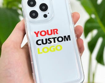 Custom Logo Clear Phone Case for iPhone 17 16 15 14 13 12 11 11 Pro Max Mini 7 8 XR XS X Shockproof Silicone Phone Cover with Custom Name