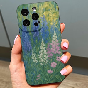Wildflower Oil Painted Style Phone Case for iPhone 16 15 14 13 12 11 11 Pro Max Mini 7 8 XR XS X Shockproof Phone Cover