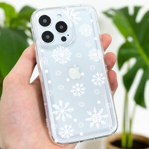 Snöflinga Genomskinligt Mobilskal till iPhone 17 16 15 14 13 12 11 11 Pro Max Mini 7 8 XR XS X Stötsäkert Silikon Mobilskal