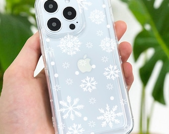 Snowflake Clear Phone Case for iPhone 17 16 15 14 13 12 11 11 Pro Max Mini 7 8 XR XS X Shockproof Silicone Phone Cover