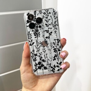 Bloemen schattig wilde bloem kaarthouder telefoonhoesje voor iPhone 16 15 14 13 12 11 Pro Max mini portemonnee schokbestendig telefoonhoesje met aangepaste naam