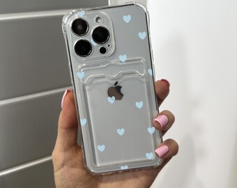 Clear Cute Card Holder Phone Case for iPhone 17 16 15 14 13 12 11