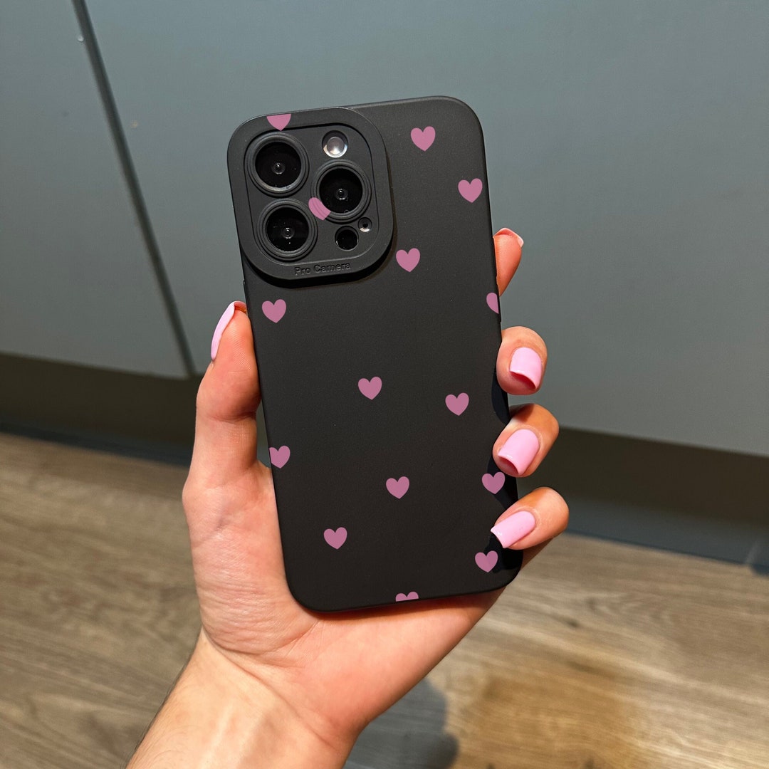 Pink Heart Print Phone Case for iPhone 17 16 15 14 13 12 11 11 Pro