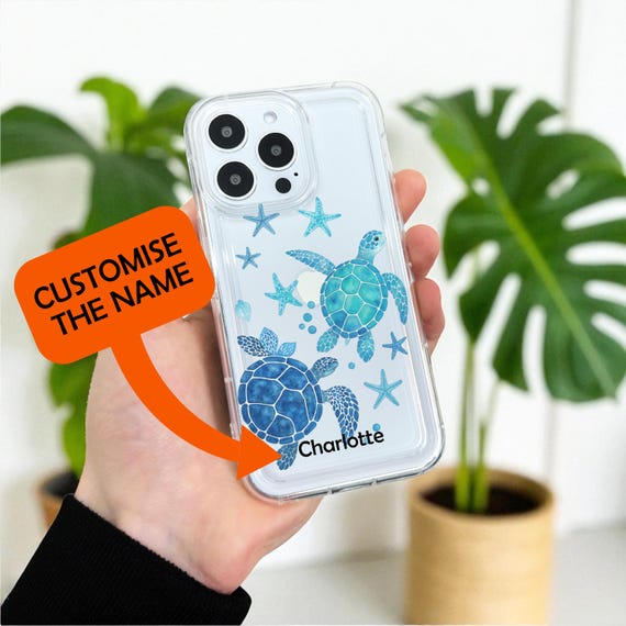 Turtle Starfish Ocean Sea Life Clear Phone Case for iPhone 17 16
