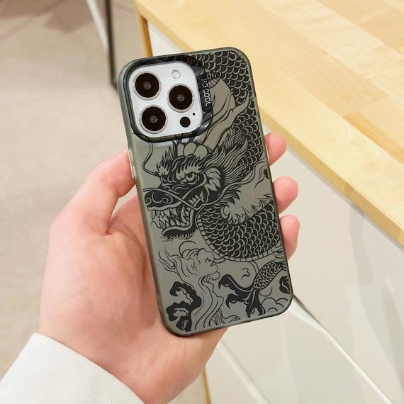 Odhtst Aesthetic Black Dragon Bookish Phone Case Compatible With IPhone 16 Pro Case 6.3 Inch, TPU Shockproof Protection Vintage Book Lovers Gifts Fantasy Wings Phone Case For Girls Women Cover