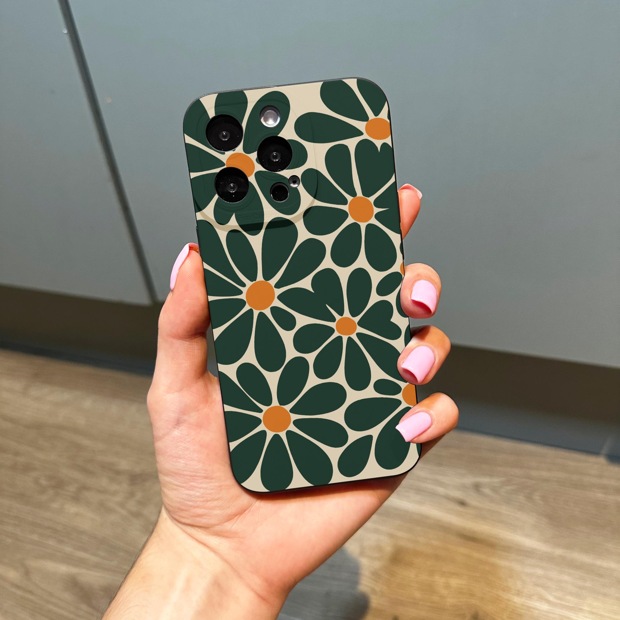 Retro Abstract Floral Print Pattern Phone Case for iPhone 17 16 15 14 13 12 11 11 Pro Max Mini 7 8 XR X Shockproof Phone Cover Custom Name