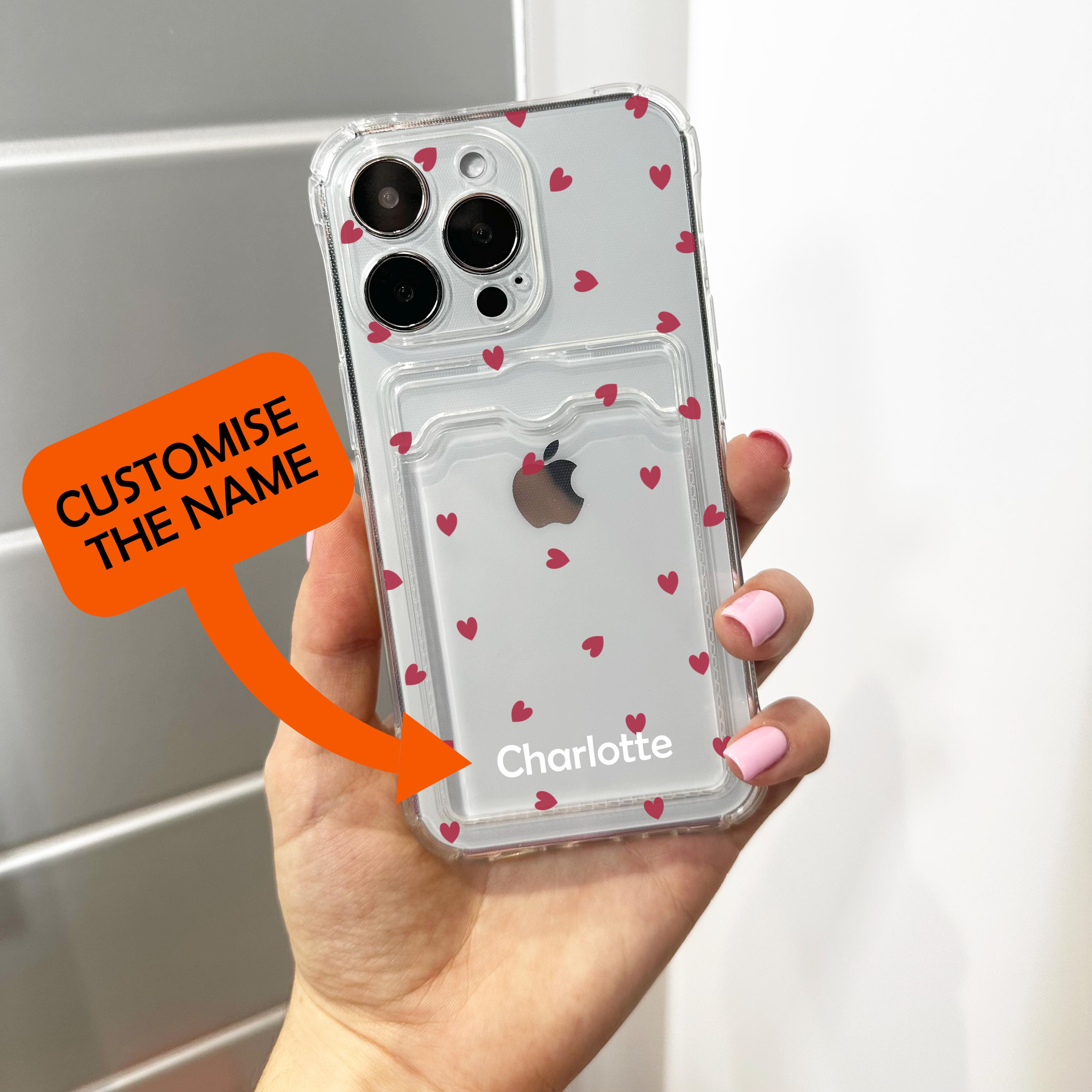 Red Heart Card Holder Phone Case for iPhone 17 16 15 14 13 12 11