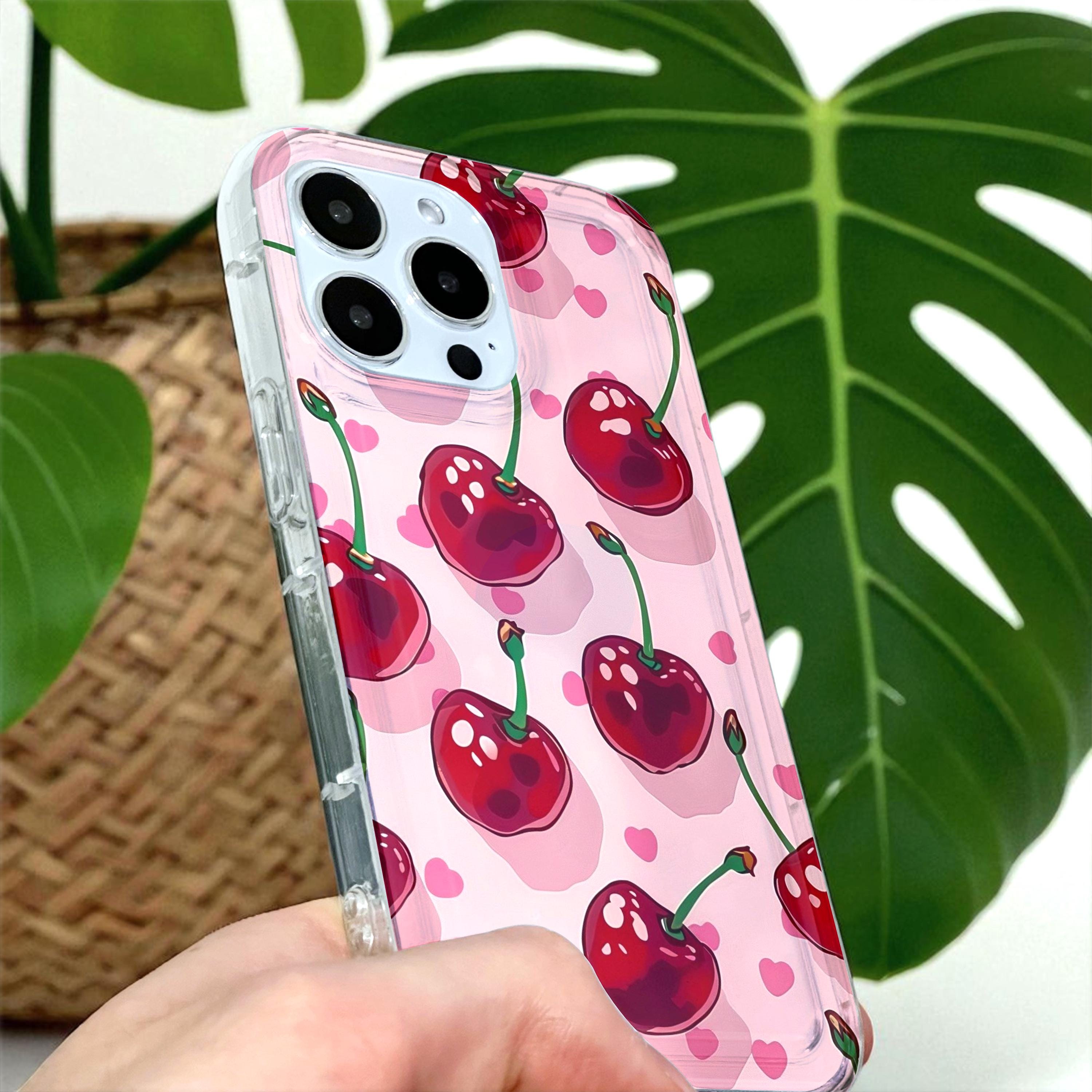 Cherry Pink Heart Phone Case for iPhone 17 16 15 14 13 12 11 11