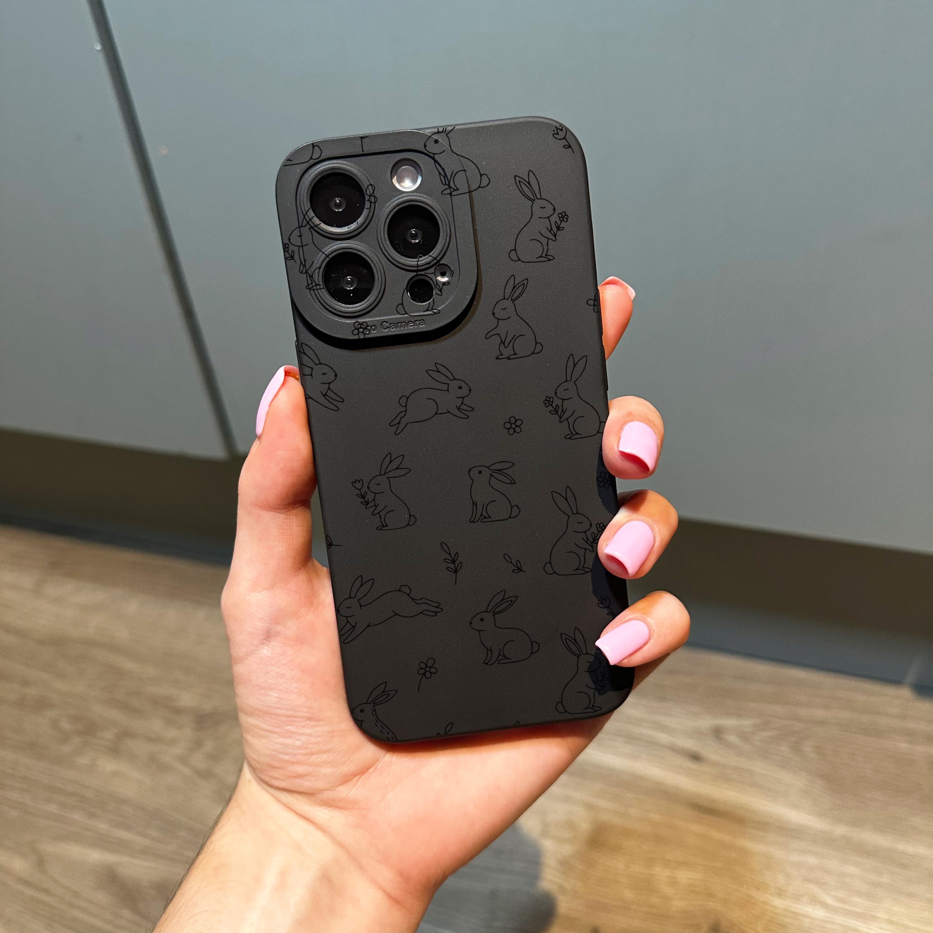 Black Bunny Rabbit Phone Case for iPhone 17 16 15 14 13 12 11 11