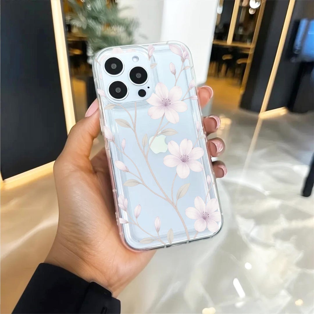 マグノリアの花 ホワイトフラワー 花柄 クリア 携帯ケース iPhone 17