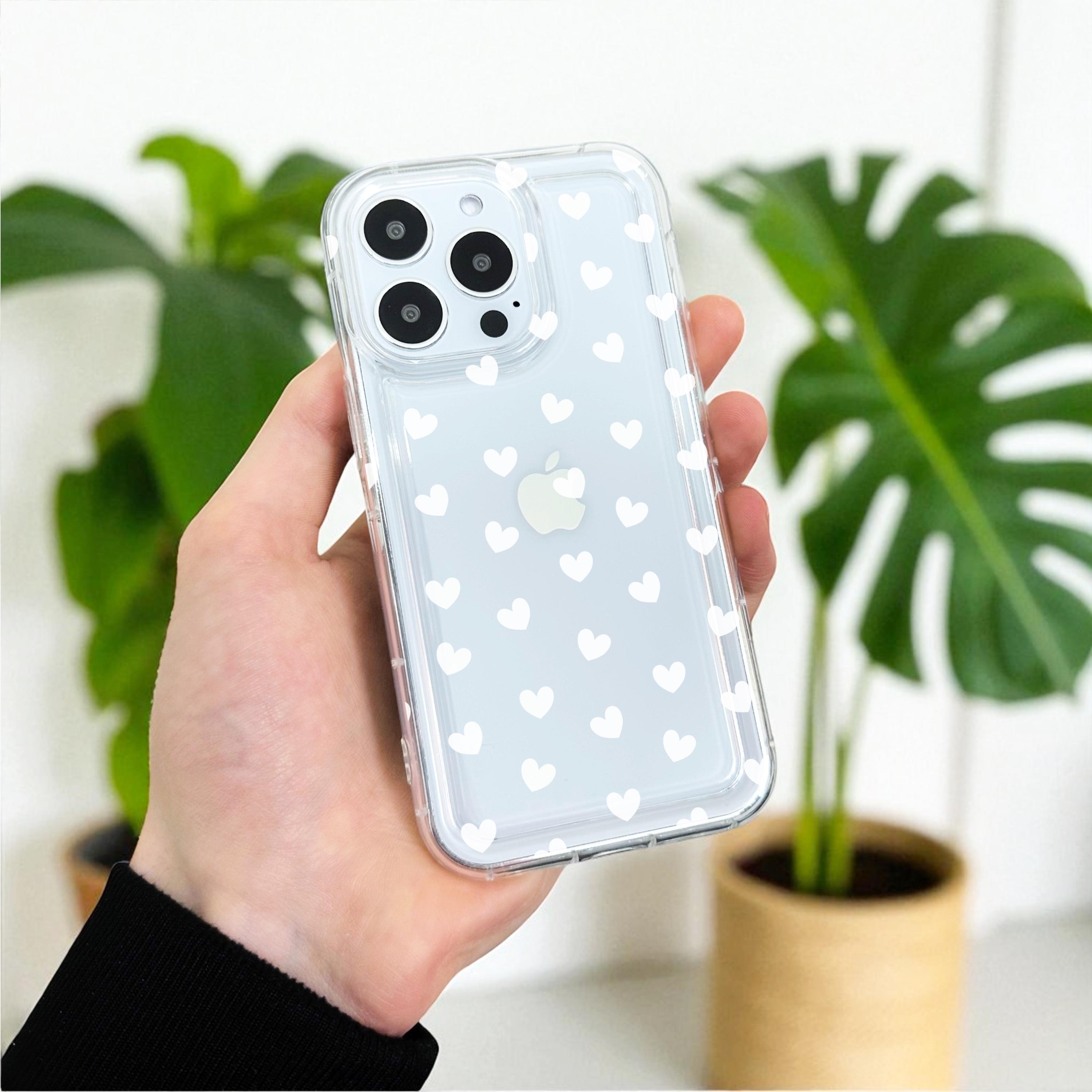 White Heart Clear Phone Case for iPhone 17 16 15 14 13 12 11 11 Pro Max  Mini 7 8 XR XS X Shockproof Slim Phone Cover - Etsy