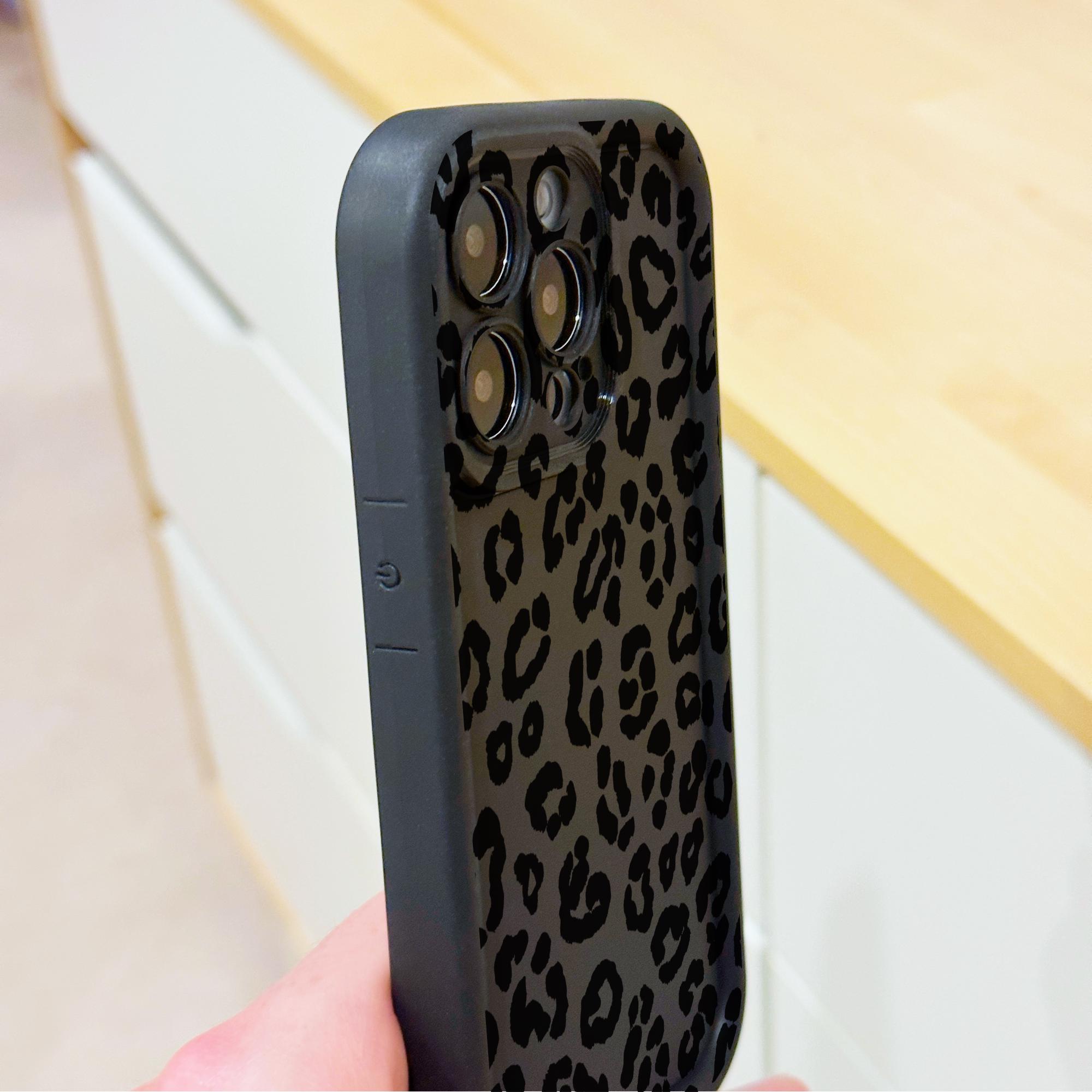 Leopard Print Black Thick Phone Case for iPhone 15 14 13 12 11 11 Pro Max  Mini 7 8 XR XS X Shockproof Phone Cover With Customised Name - Etsy