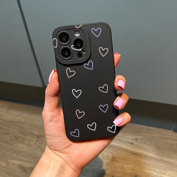 Heart Pastel Phone Case for iPhone 17 16 15 14 13 12 11 11 Pro Max Mini 7 8 XR XS X Shockproof Phone Cover with Customised Name