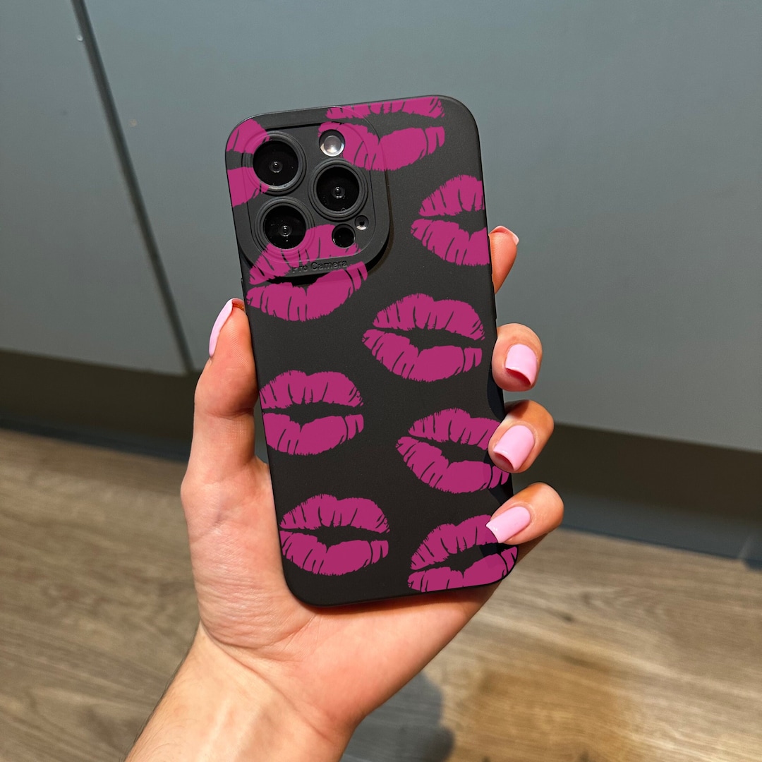 Pink Lips Phone Case for iPhone 15 14 13 12 11 11 Pro Max Mini 7 8 XR