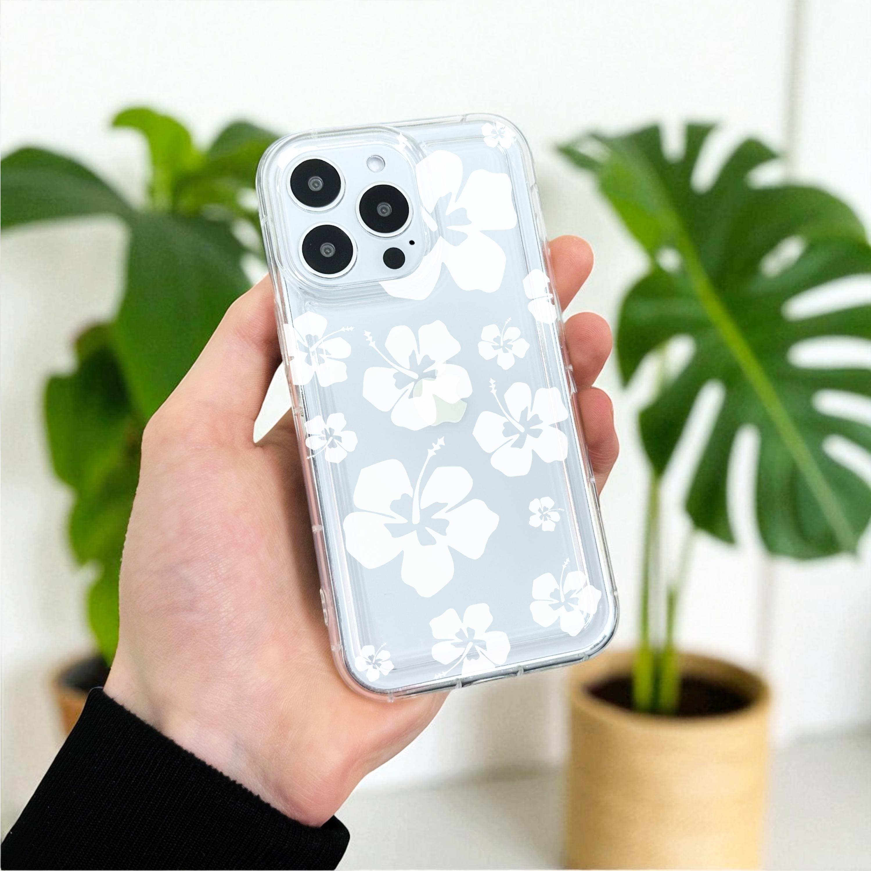 花柄押し花柄クリア携帯ケース iPhone 17 16 15 14 13 12 11 11 Pro