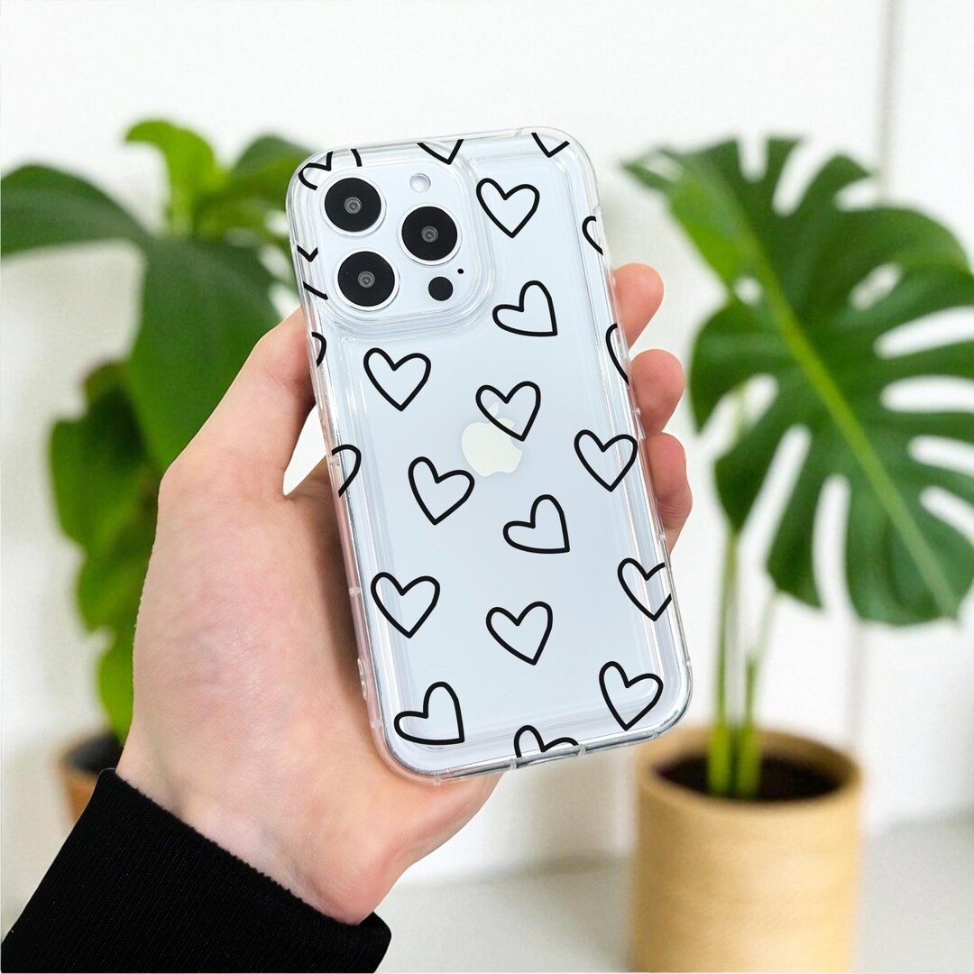 Heart Case for iPhone 16 15 14 13 12 Pro Max Plus XR XS Shockproof Phone Cover | UK