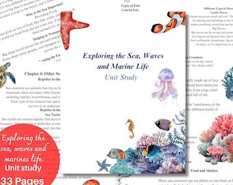 Exploring the Sea, Waves and Marine Life, Unit study for children 3-6 years old.