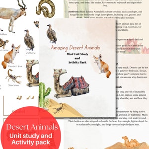 Desert Animals Unit Study, Desert activities, Nature journal