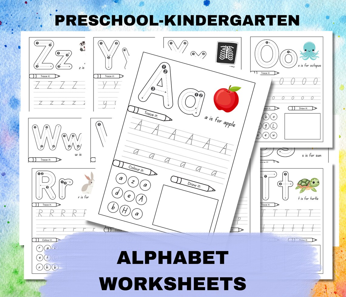 PRINTABLE Alphabet Letters Tracing Worksheets. Preschool-kindergarten ...