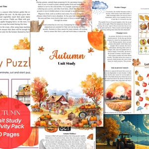 Autumn/ Fall unit study, Autumn/Fall activities, nature study, 3-6 years old. Digital, Instant download