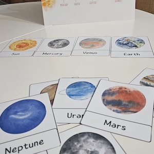 Solar System Flashcards | Montessori Cards | Printable Solar System ...