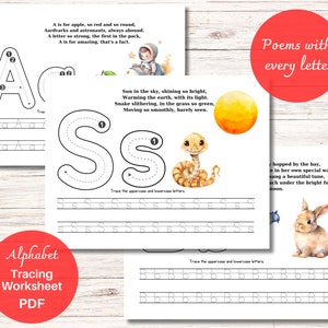 Poemas del alfabeto para cada letra: ¡ideales para niños de kínder o preescolar! Imprimibles para la educación en casa, poemas para niños con cada letra.