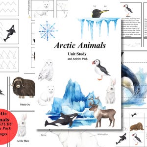 The Arctic animals Unit Study: winter homeschool, nature study,  Arctic animals, Anatomy, polar bear, reindeer, unit study Instant Download