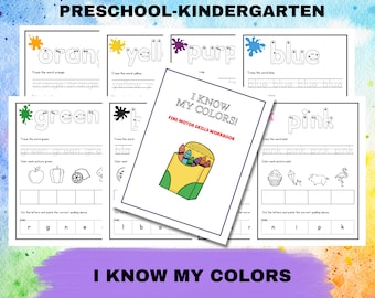 Printable Color Learning and Color Tracing Worksheets for Preschool
