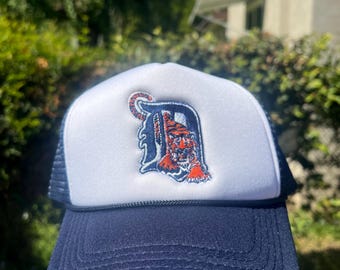 Vintage 90s Detroit Tigers Bar Snapback Hat - Etsy