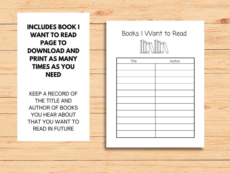 Printable Book Log Readers Journal Pages - Etsy