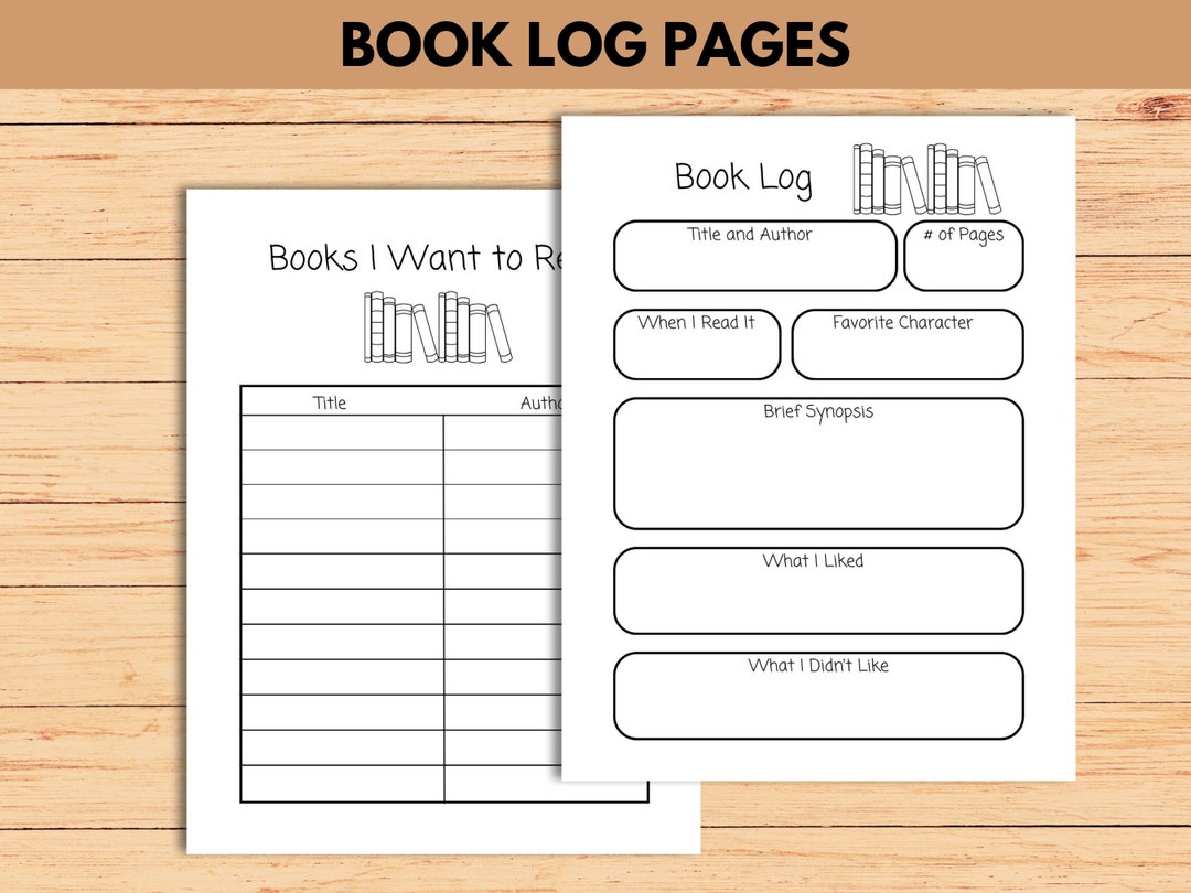 Printable Book Log Readers Journal Pages - Etsy