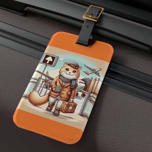 Reizende kat - bagagelabel, kofferidentificatie, reiscadeau, cadeau kattenliefhebber, bagagelabel